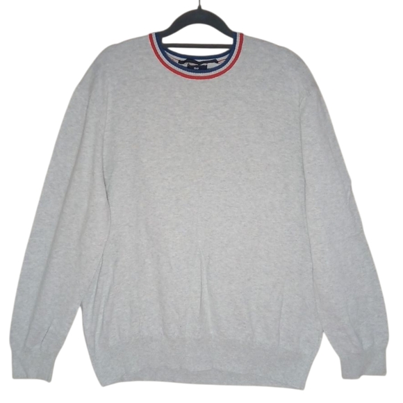 GAP Other - GAP Heather Gray Crewneck Sweater with Red and Blue Accents Size XL